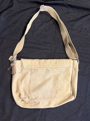 Ahmik Canvas Messenger Book Bag Khaki 13”x9.5”x4”