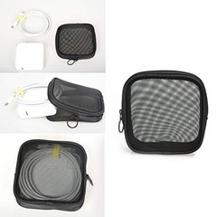 Mesh Travel Toiletry Bag, Transparent Standing Pouch, Small (Pack of 2)