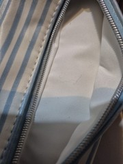 Rollup Jewelry Bag Travel White Blue Striped Girls Ladies Ties Zips Inside