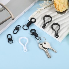5pcs lobster hooks, 33mm swivel lanyard, black