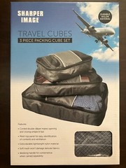 SHARPER IMAGE TRAVEL CUBES 3 PIECE PACKING CUBE SET DURABLE NYLON MATERIAL (NEW)