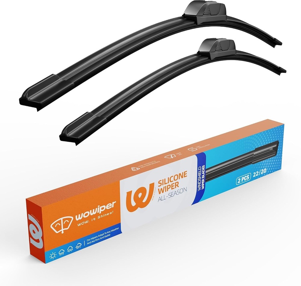 Silicone Wiper Blades 22&Prime; & 20&Prime; Replacement for Toyota Tacoma, Jeep Compass,