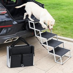 Uross Dog Stairs For Car 5 – Dog Ramp For Car And Suv Aluminum Pet Ramp Stairs