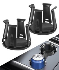 UNLRAE 2PCS Cup Holder Insert,Car Accessories,Self 2.93 x 2.57 Inch, Black