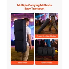61 Key Keyboard Case, 40.9 x 16.9 x 5.1 in Interior, Padded Rolling Piano Case w