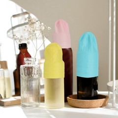 6 Pcs Silicone Bottle Covers for Travel, Black/Green/Pink