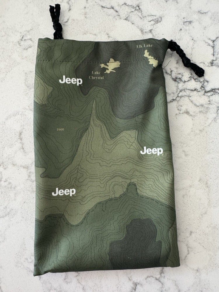 Jeep Topographic Map Drawstring Pouch Bag Green Black for Owner’s Manual