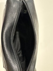 Cole Haan Travel Kit Black Leather Zip Toiletry Bag Pouch Travel Pouch