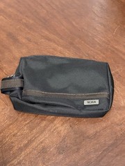 Tumi Black Medium Kit Travel Accessory Zipper Pouch Bag Ballistic Nylon