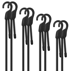 Buvcnsy 18&Prime; 36&Prime; 60&Prime; 80&Prime; Adjustable Bungee Cords 18/36/60/80 inches, Black