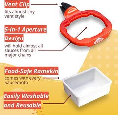 Saucemoto Dip Clip | An in-car sauce holder for ketchup and dipping sauces. As s