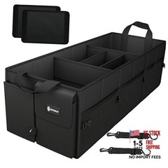 Extra 98L Collapsible Car Storage Trunk Organizer Large Trunk Organizer Black