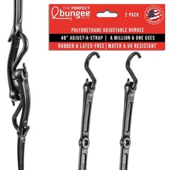 The Perfect Bungee Adjustable Cords 48&Prime; 2-Pack, Heavy 48 inches, Black