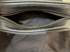 Vintage Coach Black Glove Tanned Leather Zip Toiletry Bag Dopp Kit Travel Case